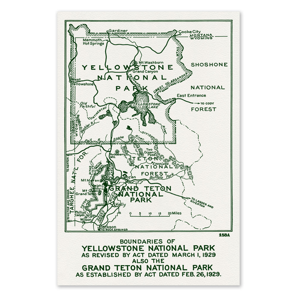 Yellowstone National Park Vintage Map Screen Print