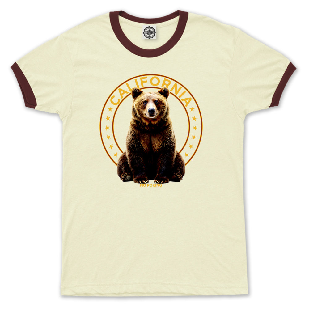 California "No Poking The Bear" Unisex Ringer Tee