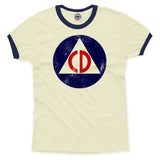 Vintage Civil Defense Logo Unisex Ringer Tee