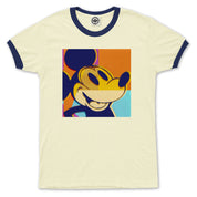 Color Blocked Steamboat Willie Unisex Ringer Tee