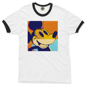 Color Blocked Steamboat Willie Unisex Ringer Tee