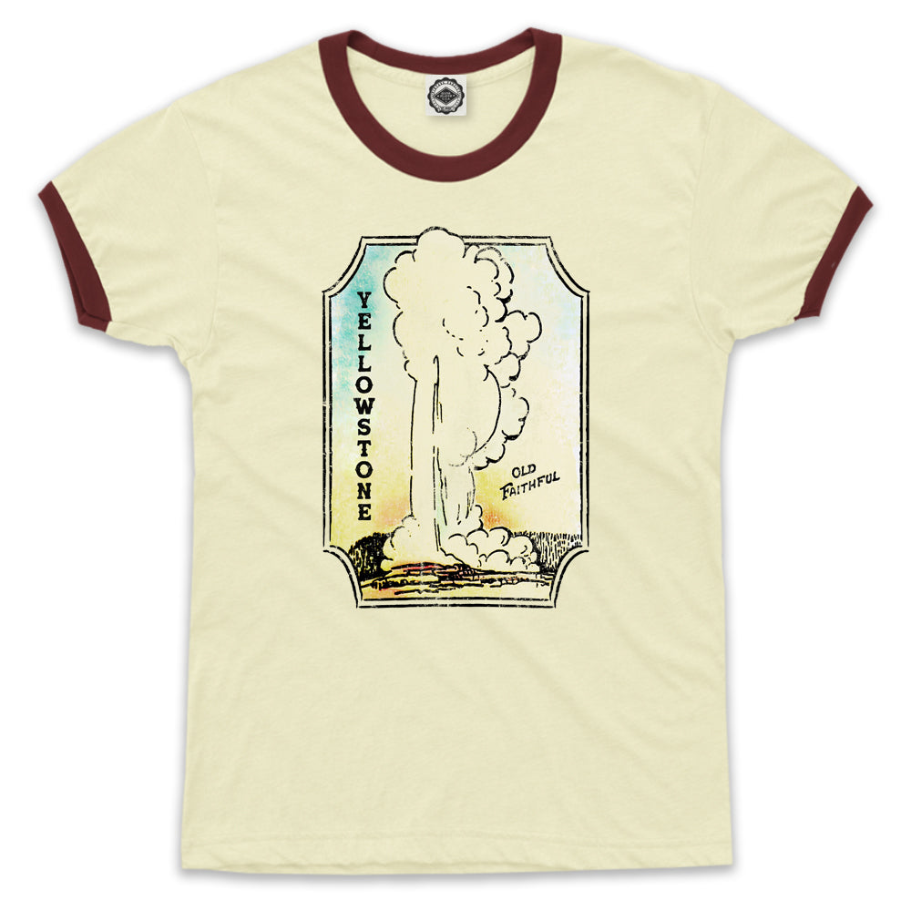 Old Faithful/Yellowstone National Park Men's Ringer Tee