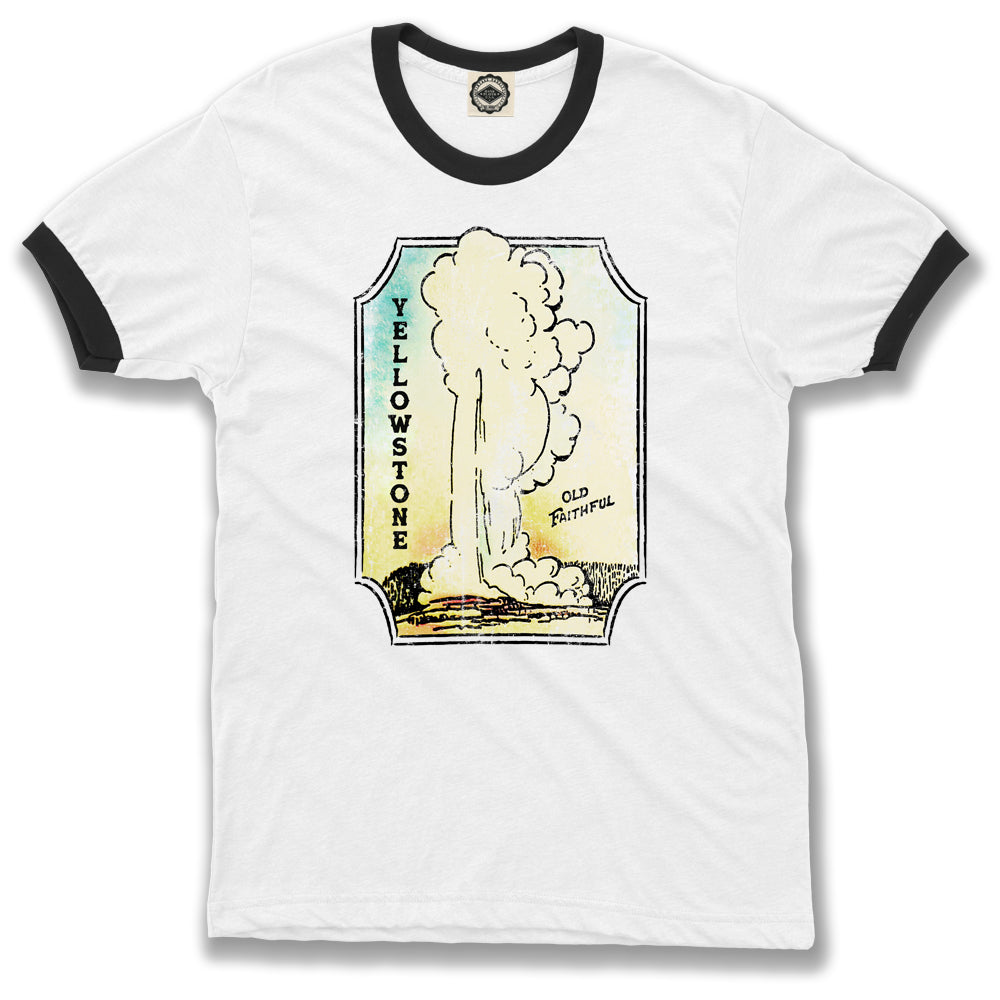 Old Faithful/Yellowstone National Park Men's Ringer Tee