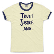 Truth, Justice And... Unisex Ringer Tee