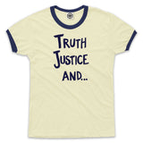 Truth, Justice And... Unisex Ringer Tee