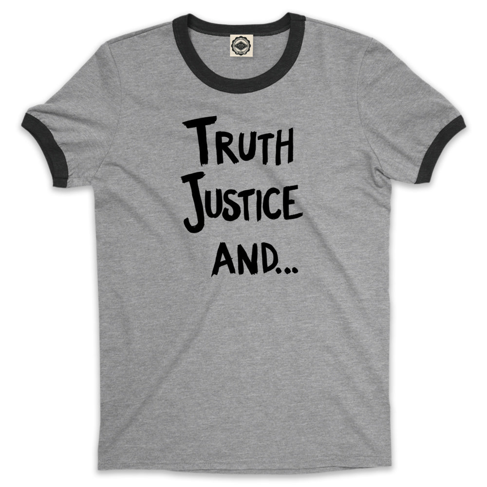Truth, Justice And... Unisex Ringer Tee