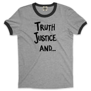 Truth, Justice And... Unisex Ringer Tee