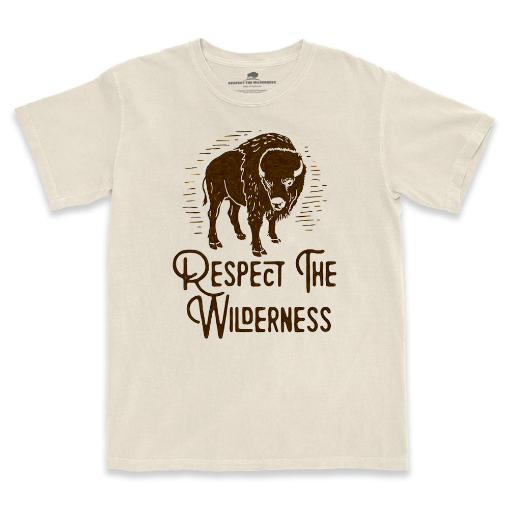 Respect The Wilderness Bison Men's Pigment Dyed Tee