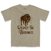 Respect The Wilderness Bison Men's Pigment Dyed T-Shirt in Pigment Stone