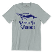 Respect The Wilderness Humpback Whale Unisex T-Shirt in Heather Lake