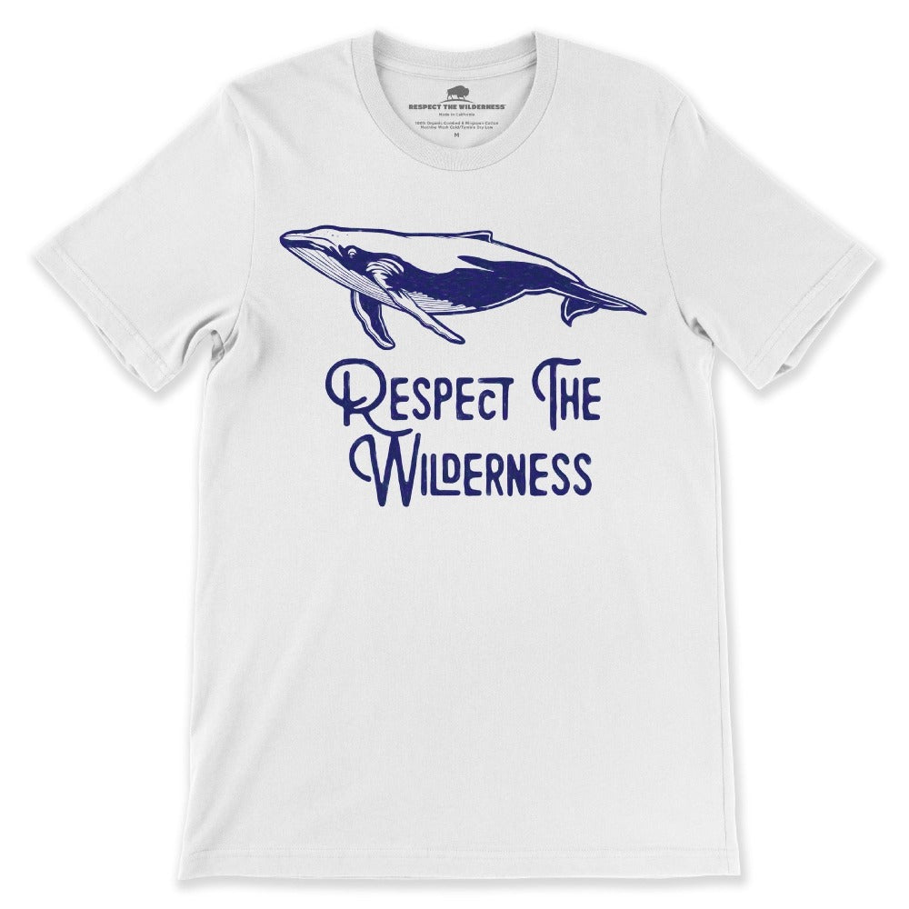 Respect The Wilderness Humpback Whale Unisex T-Shirt in White