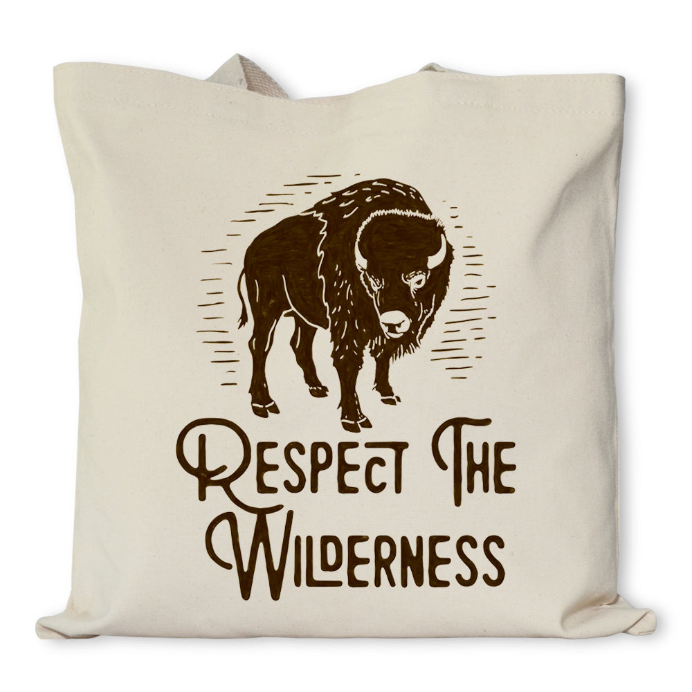 Respect The Wilderness Bison Tote Bag