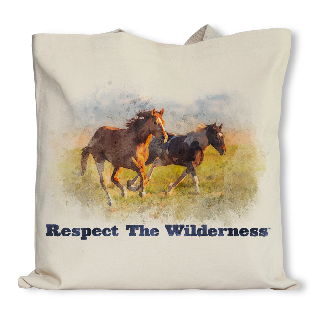 RTW Watercolor Wild Horses Tote Bag