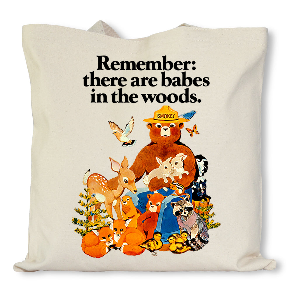 Smokey Bear Vintage "Babes In The Woods" Poster Tote Bag