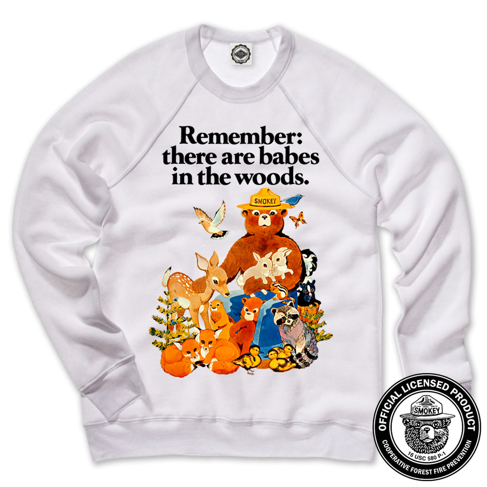 Smokey Bear Vintage "Babes In The Woods" Poster Unisex Crew Sweatshirt