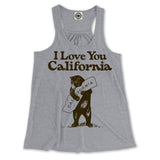I Love You California Women's Draped Racerback Tank