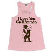 I Love You California Women's Draped Racerback Tank