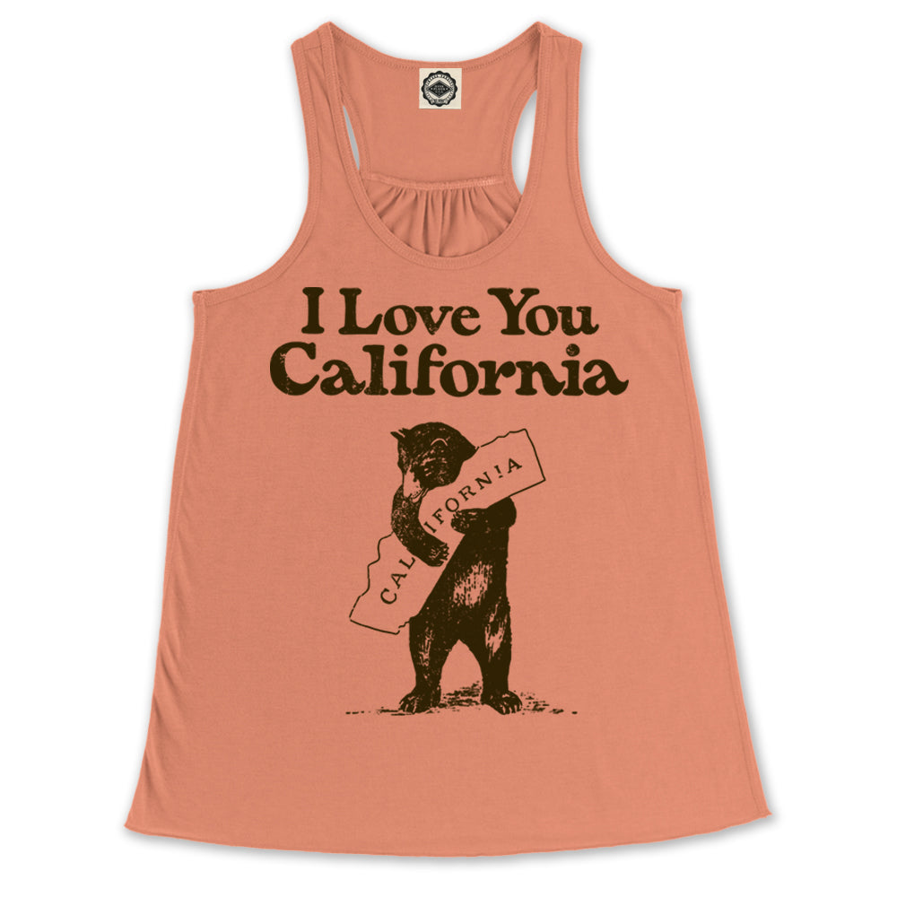 I Love You California Women's Draped Racerback Tank