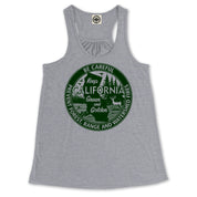 Keep California Green And Golden Women's Draped Racerback Tank