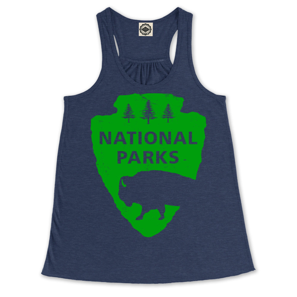 National Parks Logo Women's Draped Racerback Tank