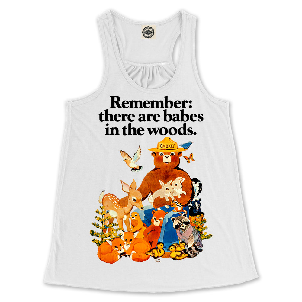 Smokey Bear Vintage "Babes In The Woods" Women's Draped Racerback Tank