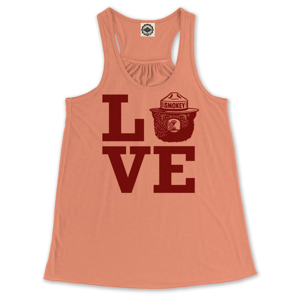 Smokey Bear Love Women's Draped Racerback Tank