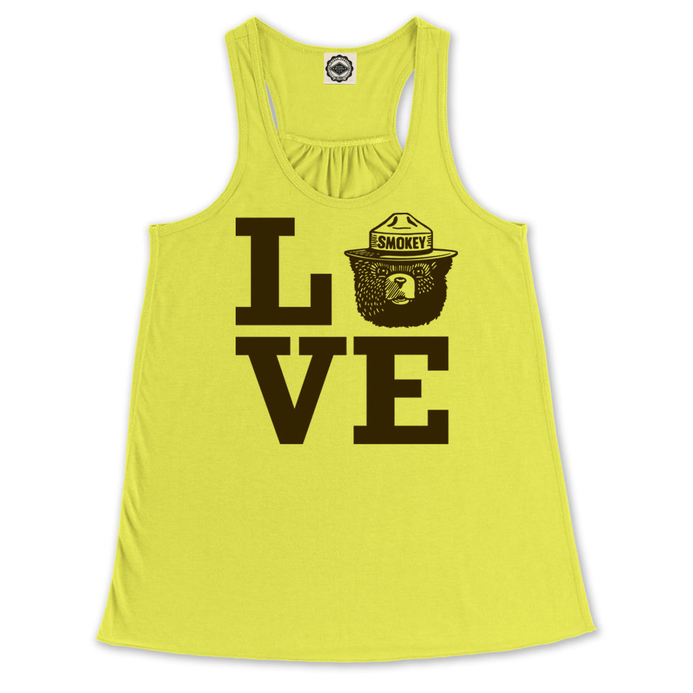 Smokey Bear Love Women's Draped Racerback Tank