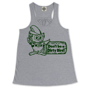 Woodsy Owl "Don't Be A Dirty Bird" Women's Draped Racerback Tank