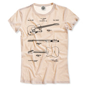 Fender Guitar Patent Women's T-Shirt in Cream