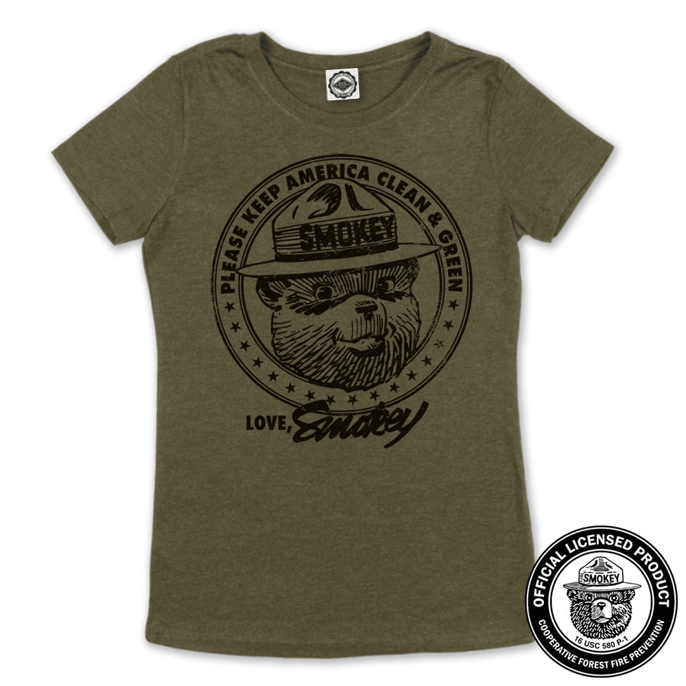 Smokey Bear "Keep America Clean & Green" Women's Tee