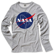 Official NASA Logo Women's Long Sleeve T-Shirt in Grey