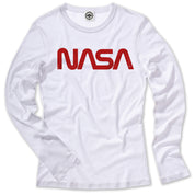 NASA Retro Worm Logo Women's Long Sleeve Tee