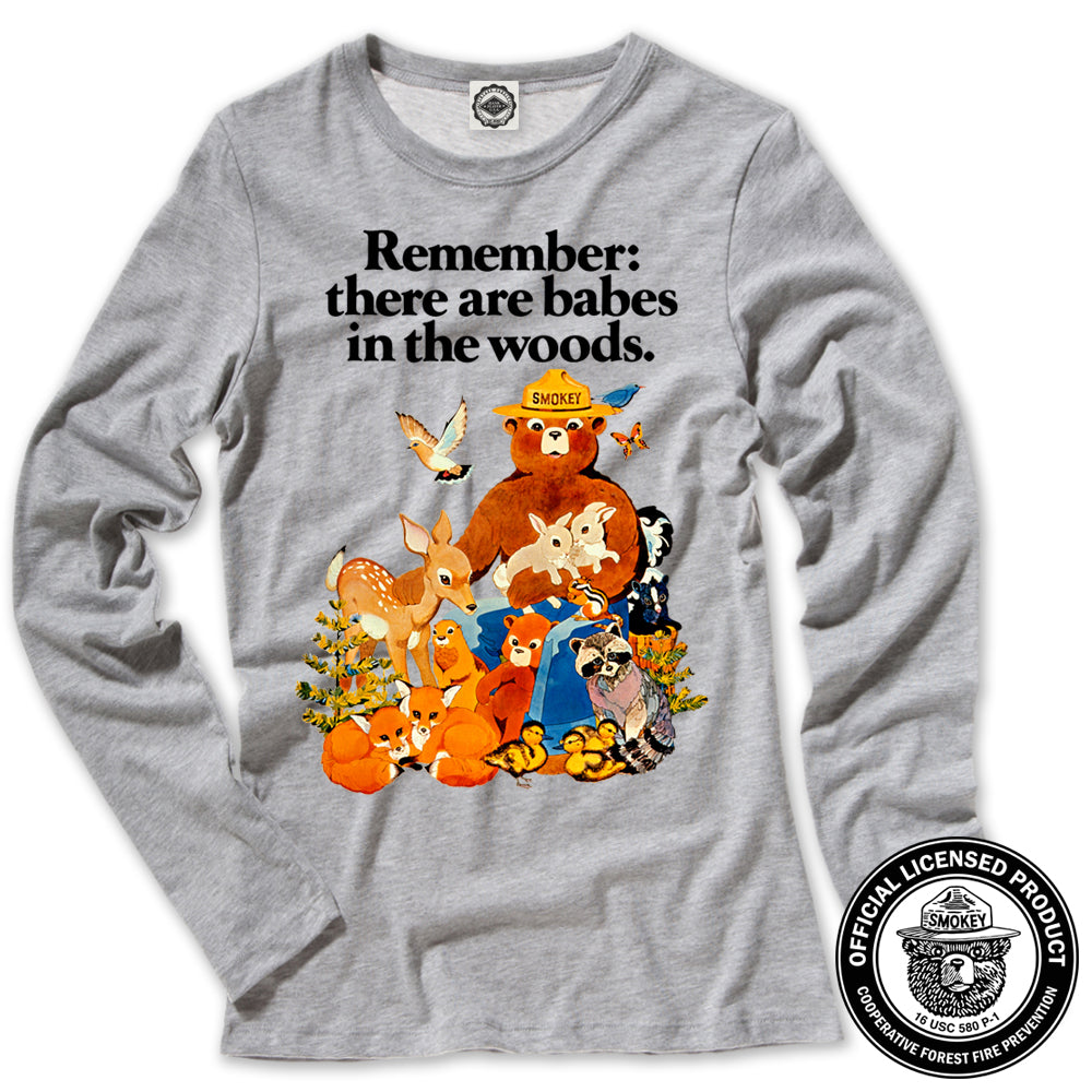 Smokey Bear Vintage "Babes In The Woods" Poster Women's Long Sleeve Tee