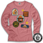 Smokey Bear Patches Women's Long Sleeve Tee