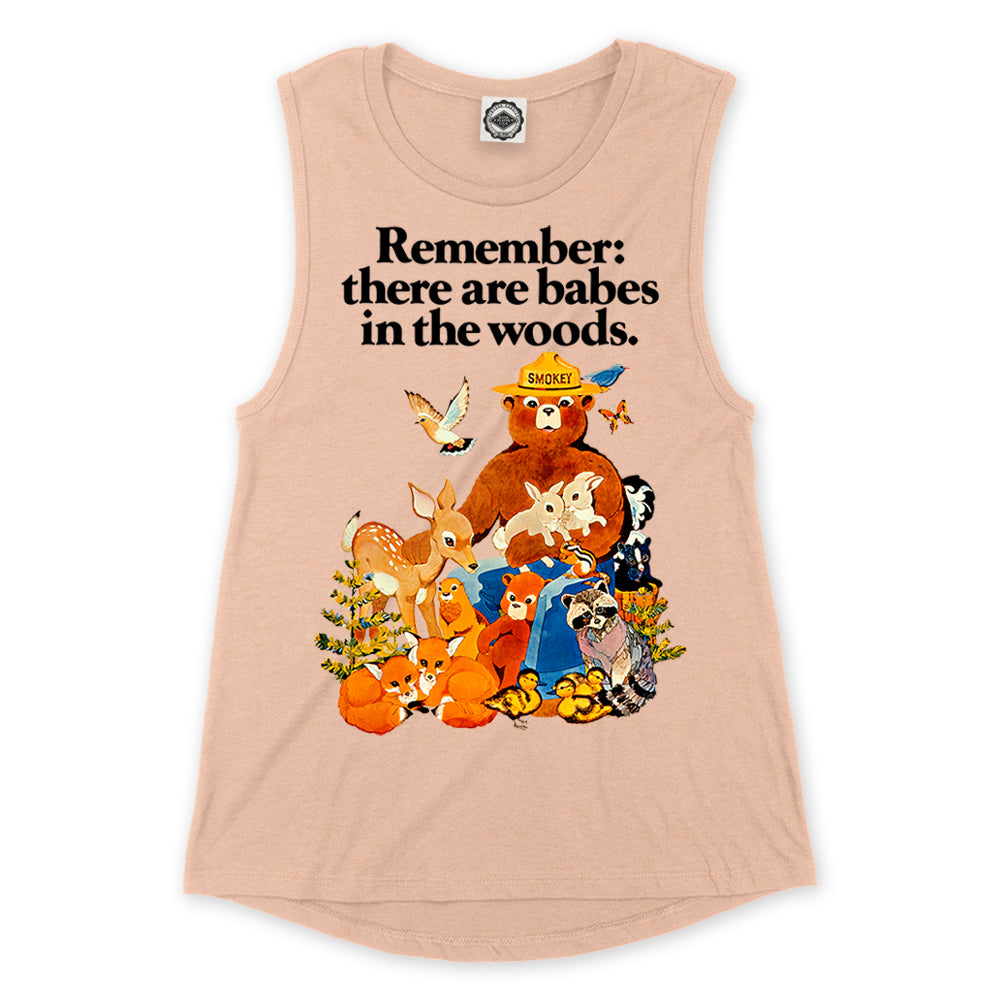 Smokey Bear Vintage "Babes In The Woods" Poster Women's Muscle Tee