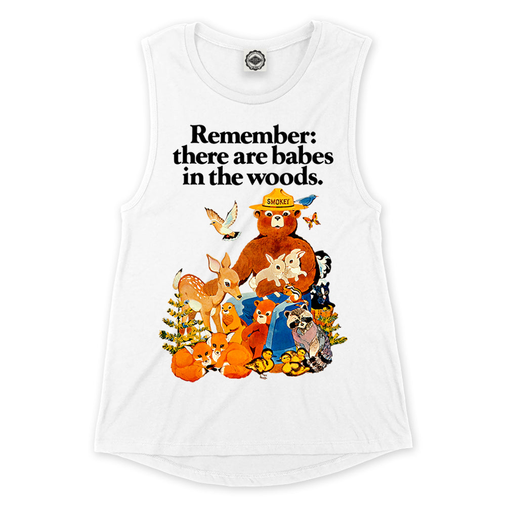 Smokey Bear Vintage "Babes In The Woods" Poster Women's Muscle Tee