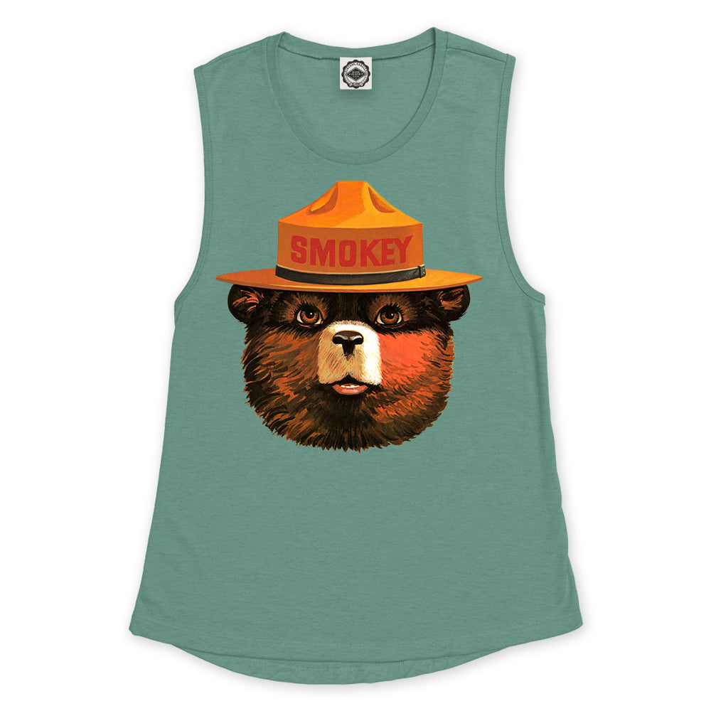 Multicolor Smokey Bear Women's Muscle Tee