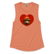 Smokey Bear Valentine Women's Muscle Tee