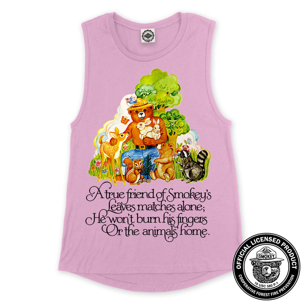 Smokey Bear "A True Friend Of Smokey" Women's Muscle Tee