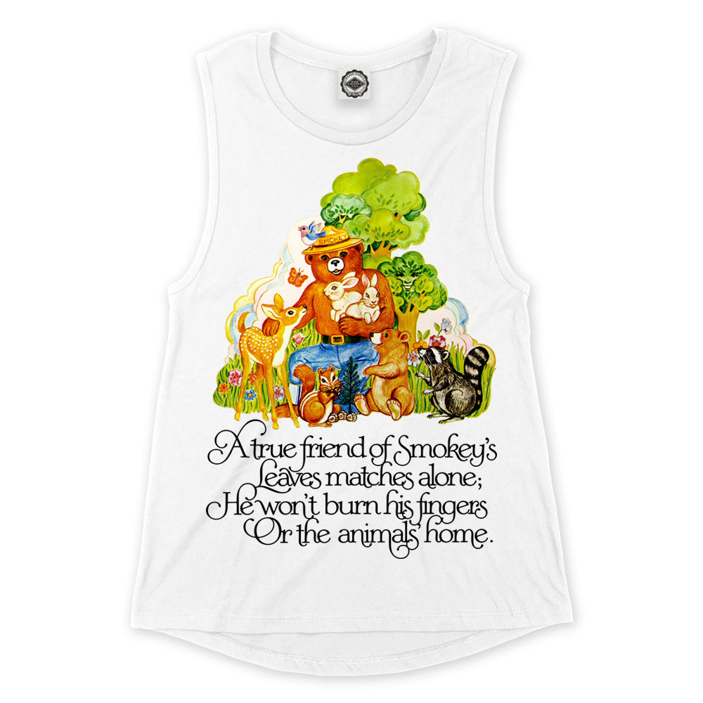 Smokey Bear "A True Friend Of Smokey" Women's Muscle Tee