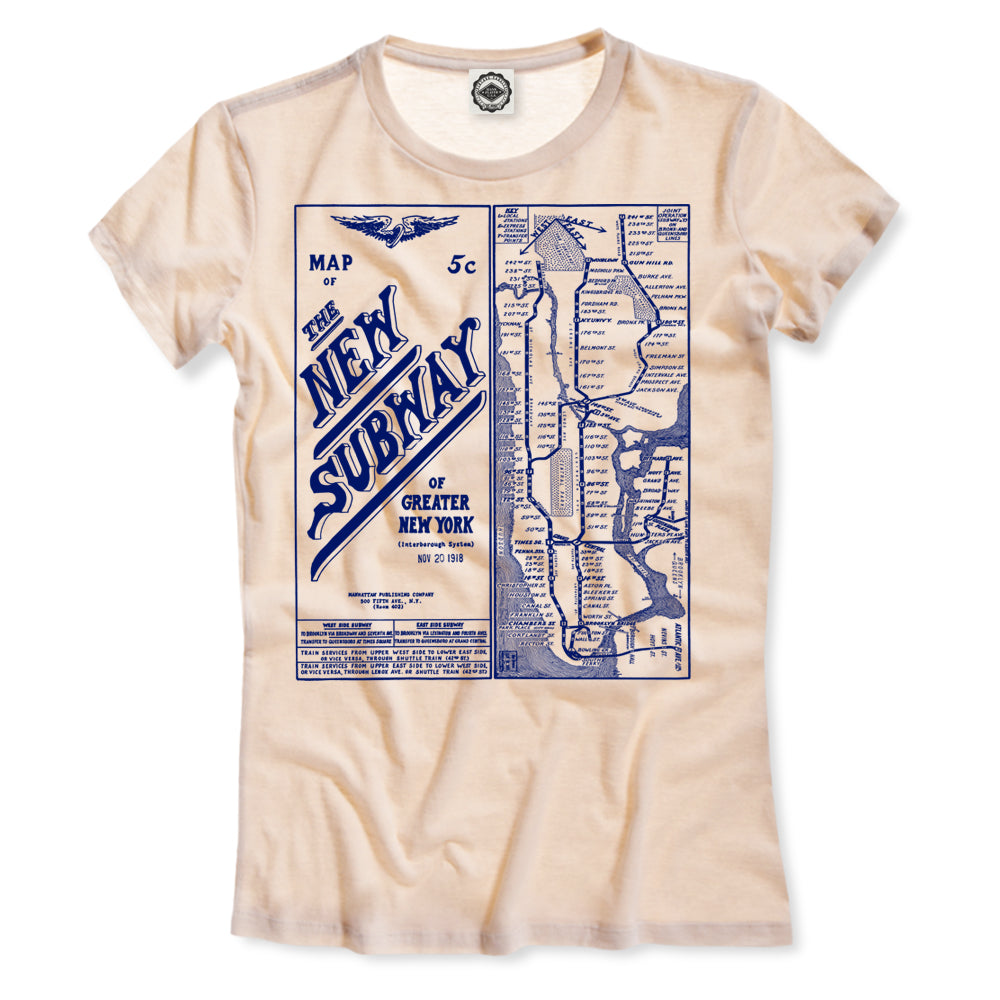 New York Vintage Subway Map Women's Tee