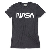 NASA Retro Worm Logo Women's T-Shirt in Charcoal