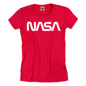 NASA Retro Worm Logo Women's T-Shirt in Heather Red