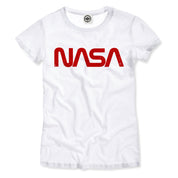 NASA Retro Worm Logo Women's T-Shirt in White