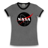 Black Official NASA Logo Women's Ringer Tee