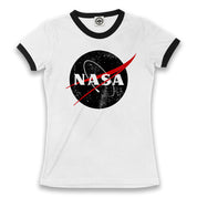 Black Official NASA Logo Women's Ringer Tee