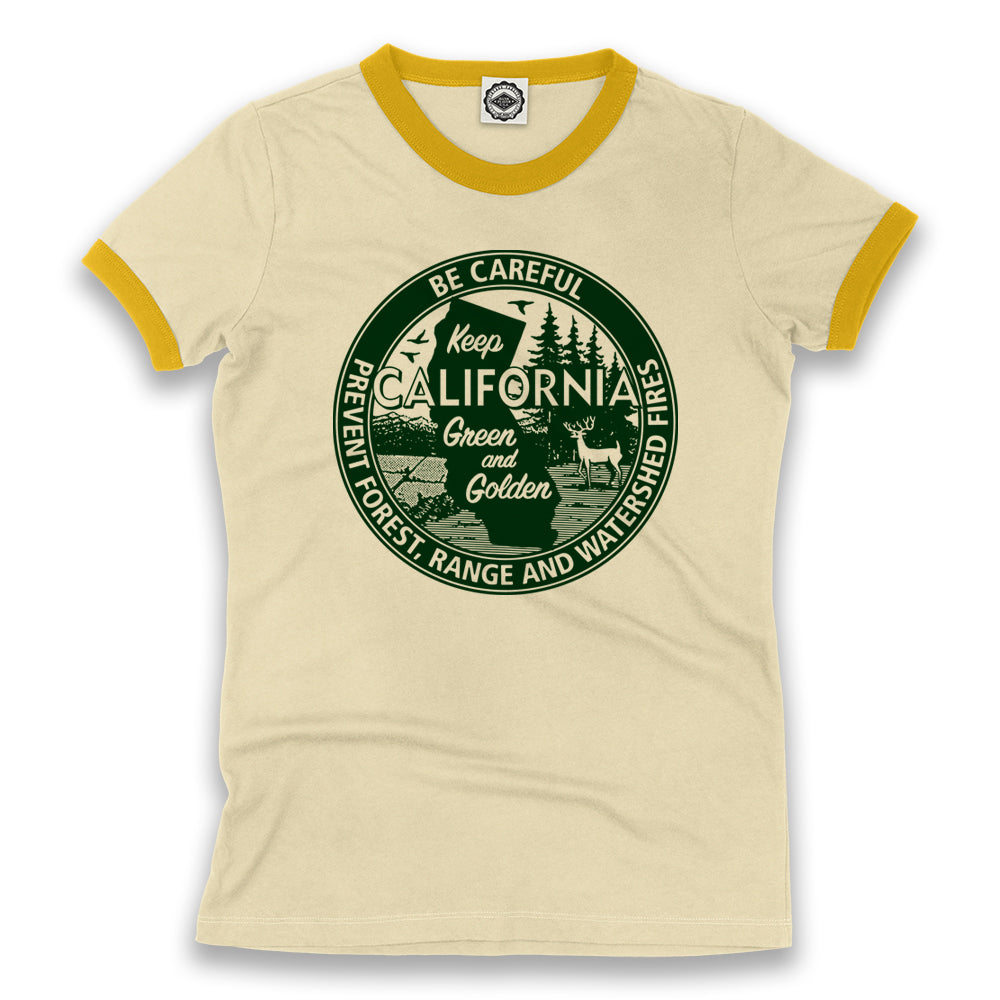 Keep California Green And Golden Women's Ringer Tee