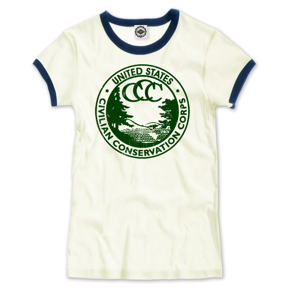 CCC (Civilian Conservation Corps) Women's Ringer Tee