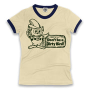 Woodsy Owl "Don't Be A Dirty Bird" Women's Ringer Tee
