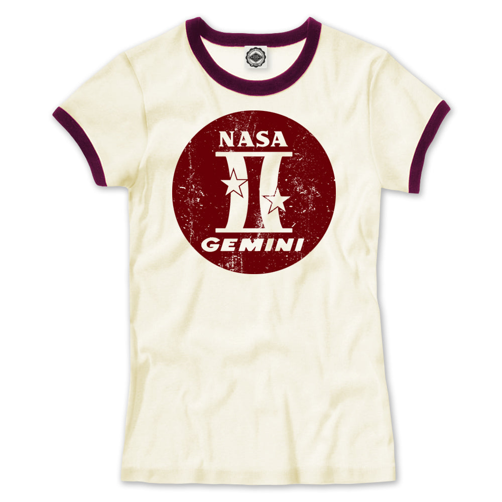 NASA Gemini II (2) Logo Women's Ringer Tee